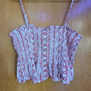 Pink and White Puffy Tank